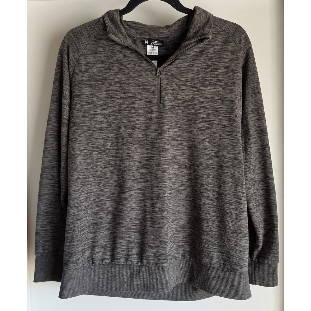 Crane Men M Brown Lightweight Pullover Sweatshirt Long Sleeve Activewear Top